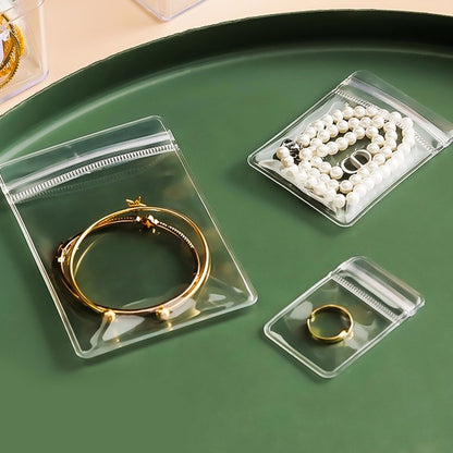 READY STOCK 10 Pcs Pvc Small Jewelry Storage Bag Waterproof Anti-Oxidation Ziplock Pouches PVC珠宝收纳袋