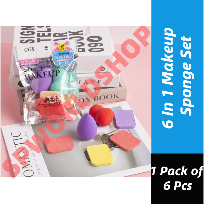 READY STOCK! 6-piece set of dry and wet dual-use makeup sponges 6件套干湿两用美妆蛋
