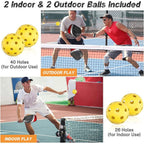 Pickleball Set with 2/4 Pickleballs and Pickleball Paddles Set of 2 Outdoor Indoor,Pickleball Net Bag 匹克球