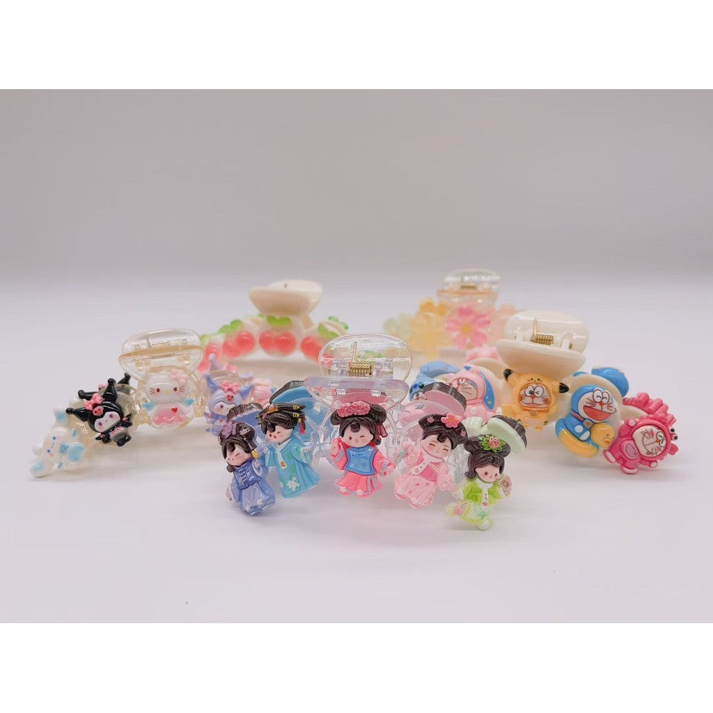 Kuromi Sanrio Cute Cartoon Transparent Shark Hair Clip Suitable for Women and Girls Hair Accessories 卡通透明鲨鱼夹