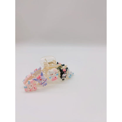 Kuromi Sanrio Cute Cartoon Transparent Shark Hair Clip Suitable for Women and Girls Hair Accessories 卡通透明鲨鱼夹