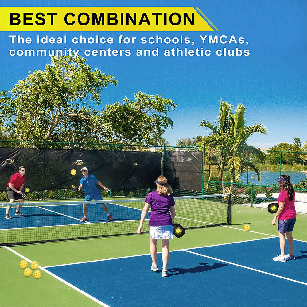 Pickleball Set with 2/4 Pickleballs and Pickleball Paddles Set of 2 Outdoor Indoor,Pickleball Net Bag 匹克球