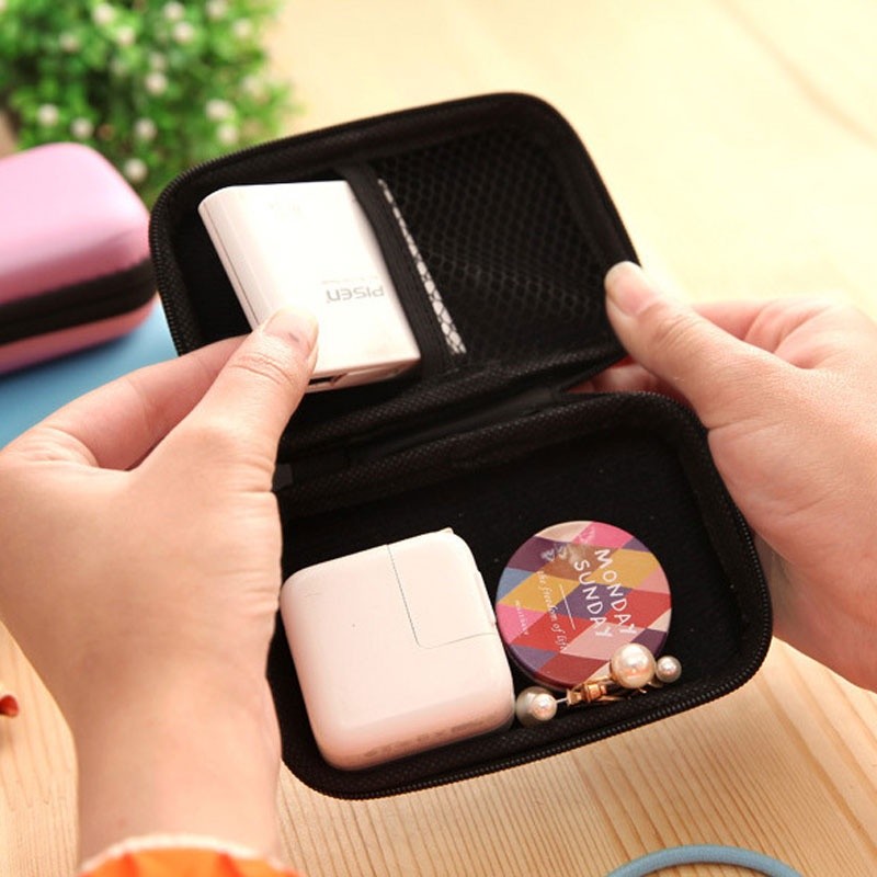 READY STOCK Travel Organizer Mesh Pocket Earphone Earbuds USB Cable Charger Carry Case Pouch Storage Bag 耳机数据线收纳袋
