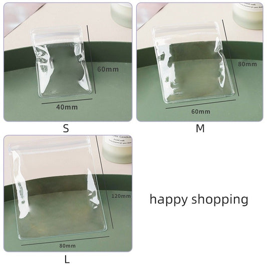 READY STOCK 10 Pcs Pvc Small Jewelry Storage Bag Waterproof Anti-Oxidation Ziplock Pouches PVC珠宝收纳袋