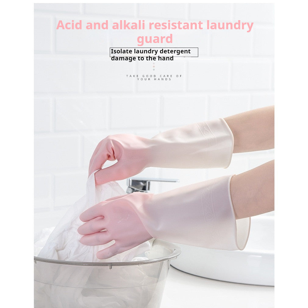 【READY STOCK】1 Pair Fashionable Household Cleaning Gloves | Stylish Waterproof Dishwashing Gloves 家务手套