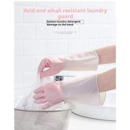 【READY STOCK】1 Pair Fashionable Household Cleaning Gloves | Stylish Waterproof Dishwashing Gloves 家务手套