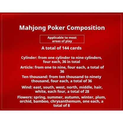 【READY STOCK】Waterproof Plastic Mahjong Playing Cards | 144pcs Durable Poker-Style Mahjong Deck 麻将扑克牌
