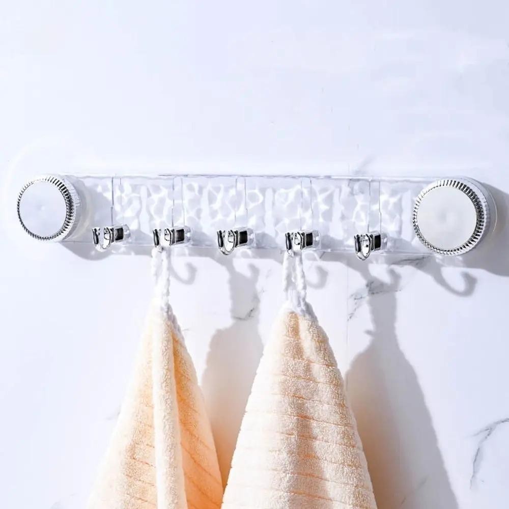 【READY STOCK】Wall-Mounted Rotating Suction Cup Hook | No-Drill Multi-Hook Hanger for Kitchen Bathroom Storage | 强力吸盘联排挂钩