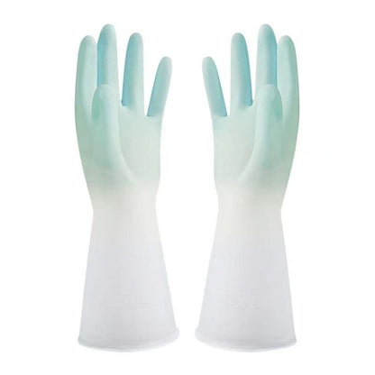 【READY STOCK】1 Pair Fashionable Household Cleaning Gloves | Stylish Waterproof Dishwashing Gloves 家务手套