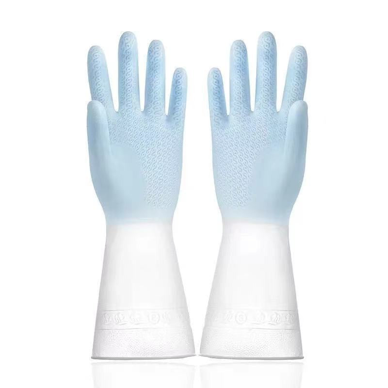 【READY STOCK】1 Pair Fashionable Household Cleaning Gloves | Stylish Waterproof Dishwashing Gloves 家务手套