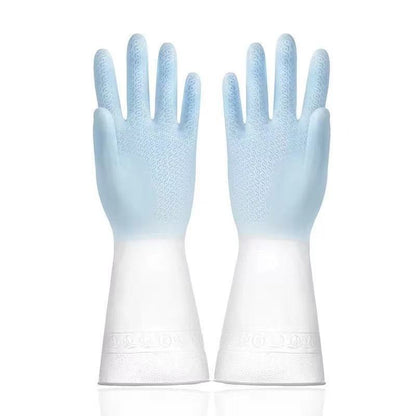 【READY STOCK】1 Pair Fashionable Household Cleaning Gloves | Stylish Waterproof Dishwashing Gloves 家务手套