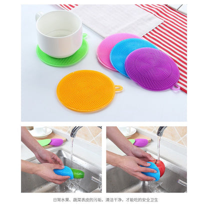 【READY STOCK】Silicone Dishwashing Brush – Non-Scratch Kitchen Scrubber, Heat-Resistant, Quick Foaming 硅胶洗碗刷