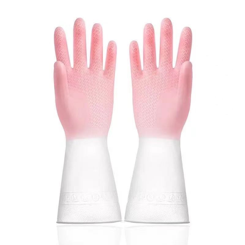 【READY STOCK】1 Pair Fashionable Household Cleaning Gloves | Stylish Waterproof Dishwashing Gloves 家务手套