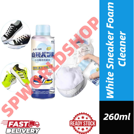 White Sneaker Foam Cleaner｜No Scrub, No Rinse Shoe Cleaning Mousse – For Sneakers, Canvas & Sports Shoes 小白鞋泡泡慕斯清洗剂