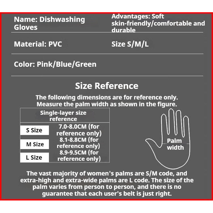 【READY STOCK】1 Pair Fashionable Household Cleaning Gloves | Stylish Waterproof Dishwashing Gloves 家务手套
