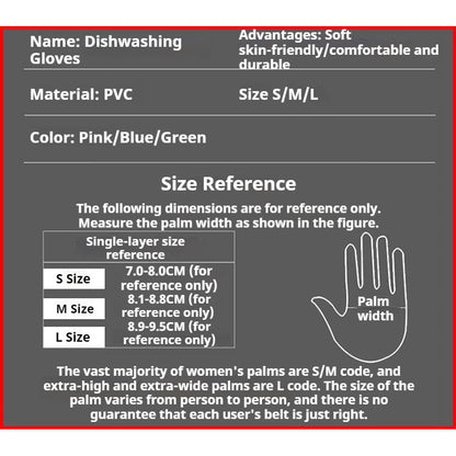 【READY STOCK】1 Pair Fashionable Household Cleaning Gloves | Stylish Waterproof Dishwashing Gloves 家务手套