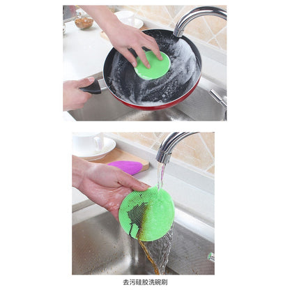 【READY STOCK】Silicone Dishwashing Brush – Non-Scratch Kitchen Scrubber, Heat-Resistant, Quick Foaming 硅胶洗碗刷