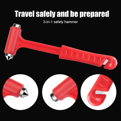【READY STOCK】2-in-1 Car Safety Hammer & Seat Belt Cutter | Window Breaker + Belt Cutter for Vehicle Safety 汽车安全锤