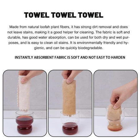 【READY STOCK】Natural Loofah Sponge Dish Cloth | Eco-Friendly Biodegradable Kitchen Cleaning Scrubber 天然丝瓜抹布