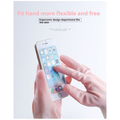 【READY STOCK】1 Pair Fashionable Household Cleaning Gloves | Stylish Waterproof Dishwashing Gloves 家务手套