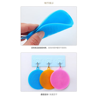 【READY STOCK】Silicone Dishwashing Brush – Non-Scratch Kitchen Scrubber, Heat-Resistant, Quick Foaming 硅胶洗碗刷