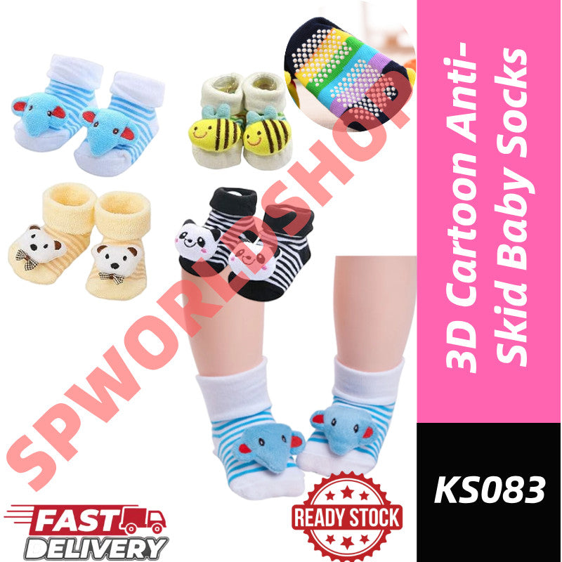 [Ready Stock] 3D Cartoon Anti-Skid Baby Socks – Non-Slip Soft Socks for Baby Cute Toddler Cotton Socks-KS083