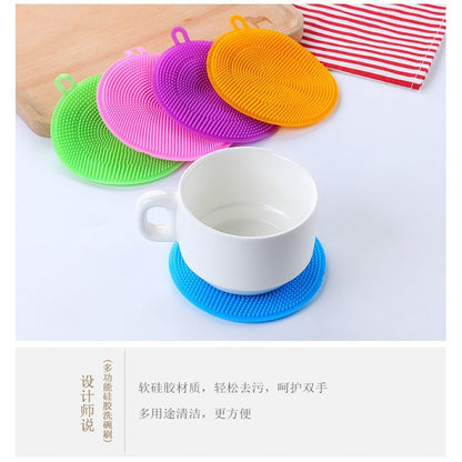 【READY STOCK】Silicone Dishwashing Brush – Non-Scratch Kitchen Scrubber, Heat-Resistant, Quick Foaming 硅胶洗碗刷