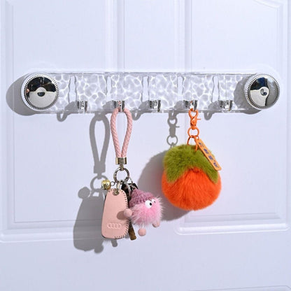 【READY STOCK】Wall-Mounted Rotating Suction Cup Hook | No-Drill Multi-Hook Hanger for Kitchen Bathroom Storage | 强力吸盘联排挂钩