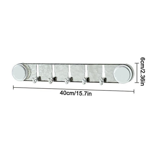 【READY STOCK】Wall-Mounted Rotating Suction Cup Hook | No-Drill Multi-Hook Hanger for Kitchen Bathroom Storage | 强力吸盘联排挂钩