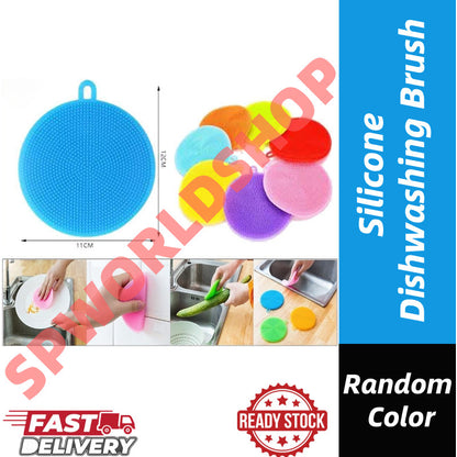 【READY STOCK】Silicone Dishwashing Brush – Non-Scratch Kitchen Scrubber, Heat-Resistant, Quick Foaming 硅胶洗碗刷