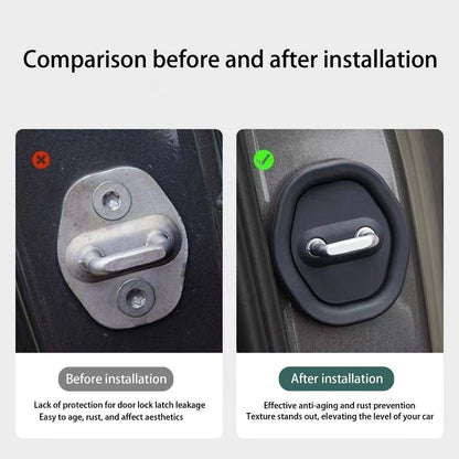 【Ready Stock】Silicone Car Door Lock Cover | Anti-Rust & Anti-Collision Door Buckle Protector | Universal Fit 硅胶门锁扣保护套