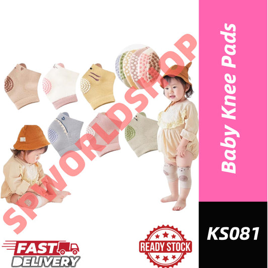 [Ready Stock] Baby Knee Pads for 0–3 Age Cotton Anti-Slip Cartoon Animal Design Toddler Safety Crawling Protector-KS081