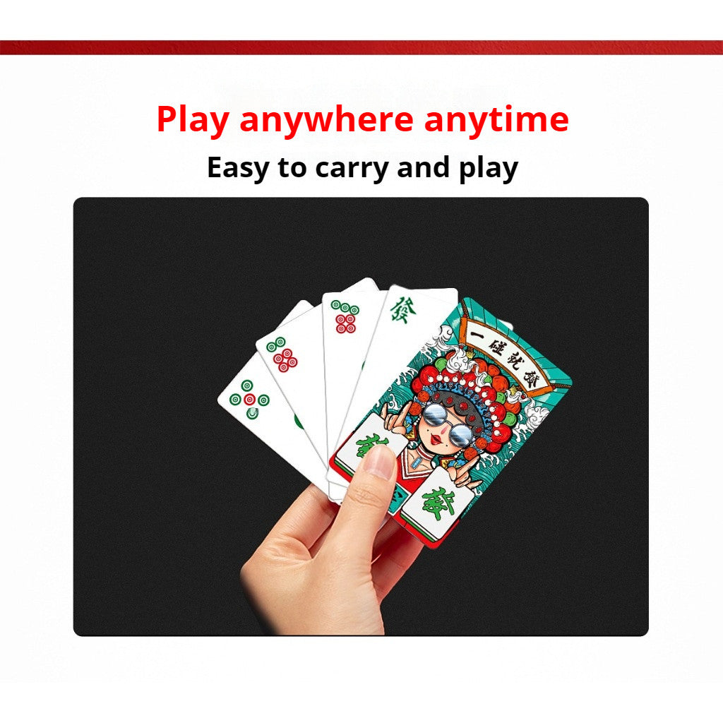 Social & Essential [POKER STYLE] 指尖博弈 | 创意防水塑料麻将：随行轻便，聚会焦点 144pcs Portable Mahjong Deck | Durable & Washable Design