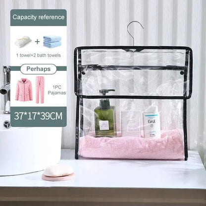 【READY STOCK】Waterproof Bathroom Hanging Storage Bag | Wall-Mounted Organizer Pouch | Shower Caddy with Hooks 浴室防水挂袋
