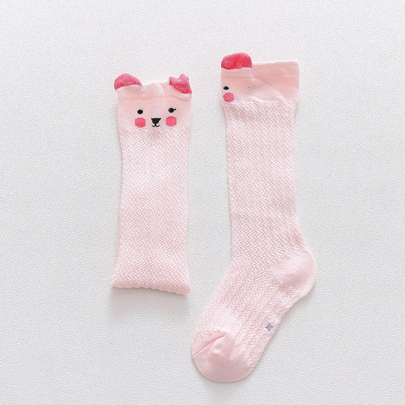 [Ready Stock] Baby Non-Slip Cotton Socks - Cartoon Animal Design Toddler Anti-Skid Walking Socks-KS082