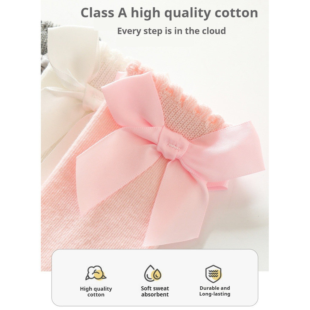 [Ready Stock] 0-3 Age Baby & Kids Lace Socks – Thin Cotton Breathable Ankle Socks for Girls-KS080