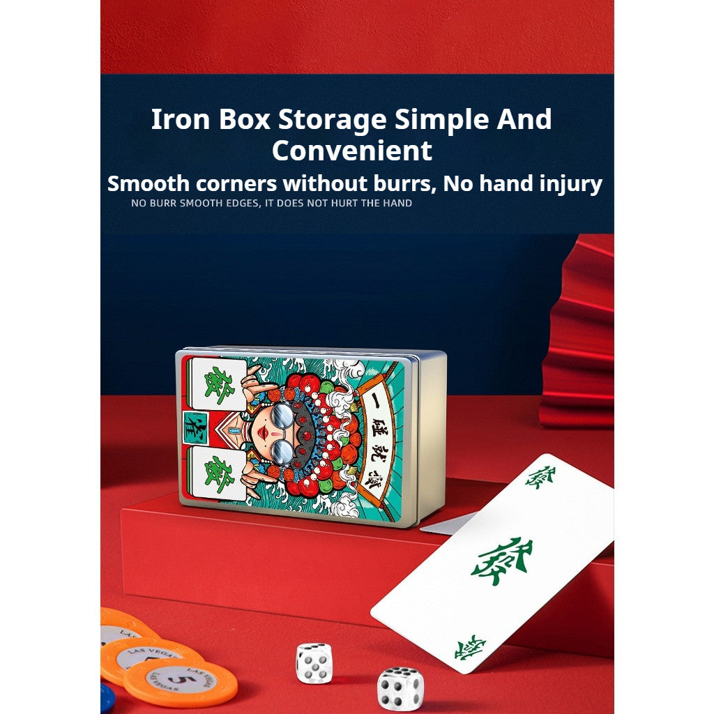 Social & Essential [POKER STYLE] 指尖博弈 | 创意防水塑料麻将：随行轻便，聚会焦点 144pcs Portable Mahjong Deck | Durable & Washable Design