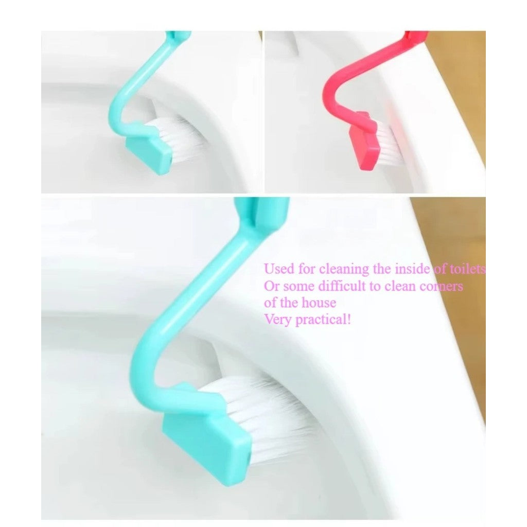 【READY STOCK】V-Shaped Toilet Brush | Deep Corner Cleaning Bathroom Scrubber | Gap Cleaner for Toilet Bowl V型马桶刷