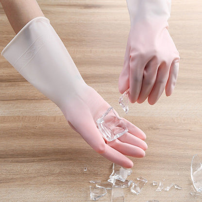 【READY STOCK】1 Pair Fashionable Household Cleaning Gloves | Stylish Waterproof Dishwashing Gloves 家务手套