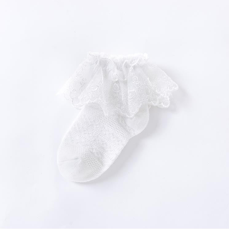 [Ready Stock] 0-3 Age Baby & Kids Lace Socks – Thin Cotton Breathable Ankle Socks for Girls-KS080