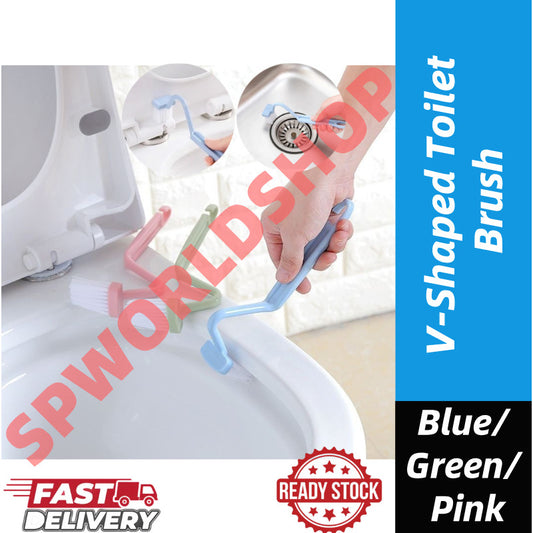 【READY STOCK】V-Shaped Toilet Brush | Deep Corner Cleaning Bathroom Scrubber | Gap Cleaner for Toilet Bowl V型马桶刷