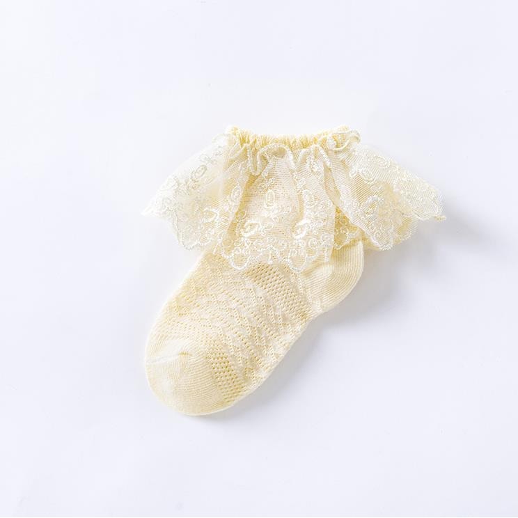 [Ready Stock] 0-3 Age Baby & Kids Lace Socks – Thin Cotton Breathable Ankle Socks for Girls-KS080