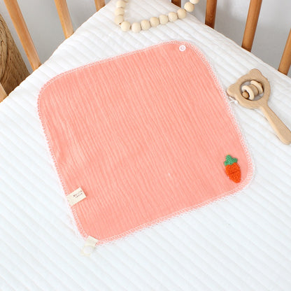 READY STOCK!!!Baby Towel Handkerchief 4 Layers Gauze Cotton Square Towel Buckle Multi-functional Triangle Towel