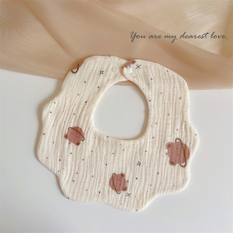 READY STOCK‼️ Baby Infant Saliva Towel | 100% Cotton Bibs | 360° Rotating Reversible Baby Bib  婴儿口水巾 | 100%纯棉围兜