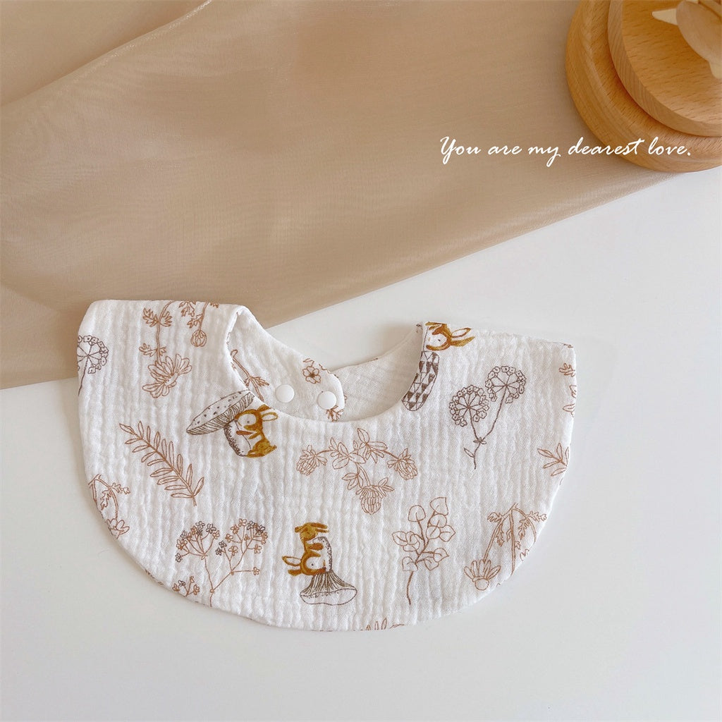 READY STOCK‼️ Baby Infant Saliva Towel | 100% Cotton Bibs | 360° Rotating Reversible Baby Bib  婴儿口水巾 | 100%纯棉围兜