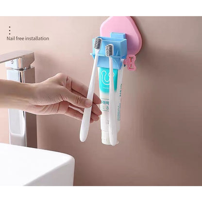 Plastic Toothbrush Holder with Gargle Cup Wall Suction Cups Rack Shaver Tooth paste Dispenser Bathroom Accessories Set