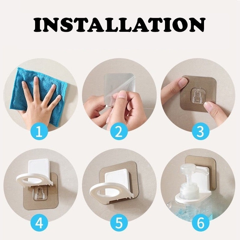 READY STOCK!!! Home Bathroom Rack | Shampoo Shower Gel Bottle Holder | Hand Soap Wall Hook | Hanging Mounted  家用浴室置物架