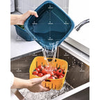 READY STOCK!!!2 IN 1 Double Layer Tupperware Drain Container Washing Drain Basket Container