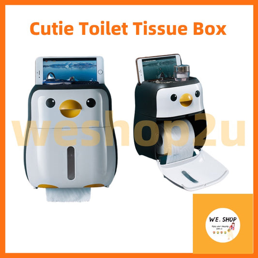 READY STOCK!!!Cutie Tissue Holder Wall-Mounted Waterproof Covered Toilet Tissue  Box Bathroom Accessories