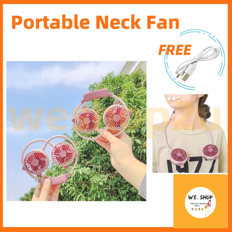 READY STOCK‼️ Portable Neck Fan | USB Rechargeable | Bladeless Hands-Free Mini Personal Cooling Fan 便携式挂脖风扇